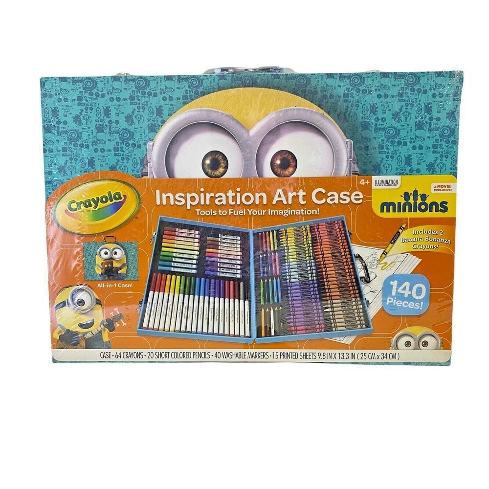 Minions Crayola Inspiration Art Case 140 Piece Crayon Marker Pencil Paper Age 4+